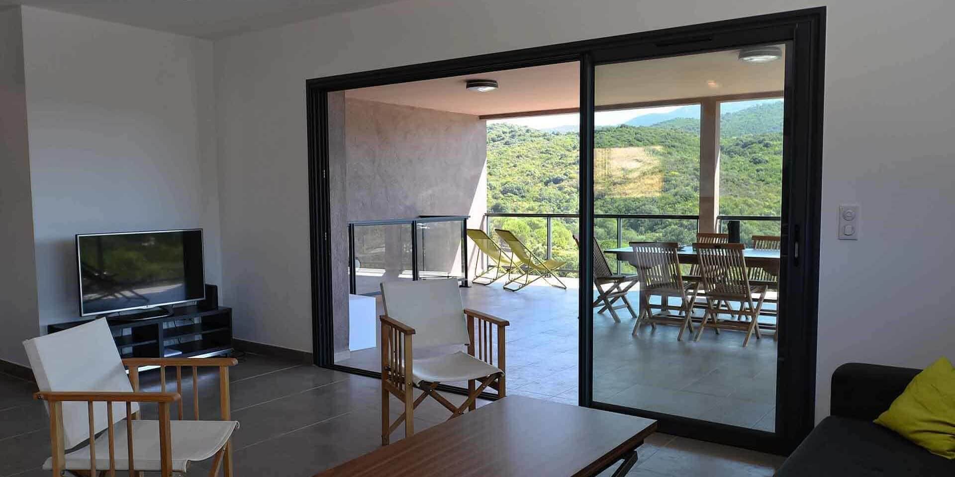 Les Villas de Lorello Porticcio Corsica Frankrijk villa Les Lentisques living terras