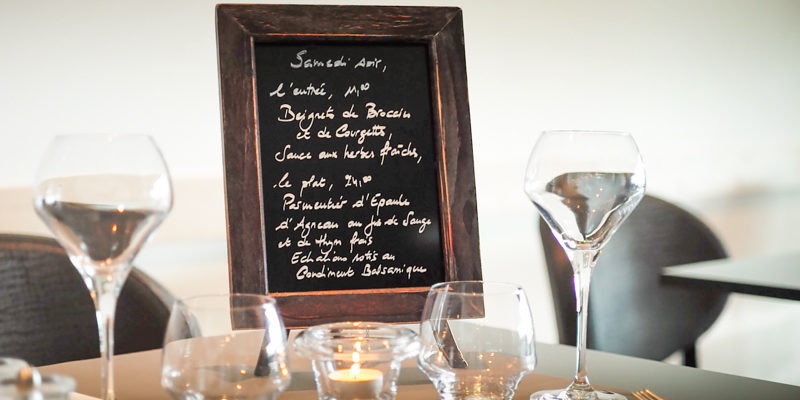 Hotel A Piattatella Monticello Balagne Corsica Frankrijk menukaart restaurant